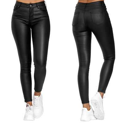 Dina – Pantalones de Cuero Elásticos