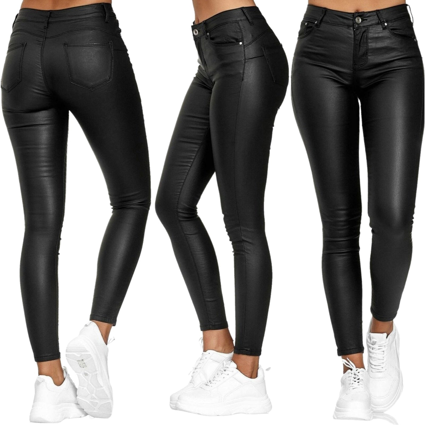 Dina – Pantalones de Cuero Elásticos