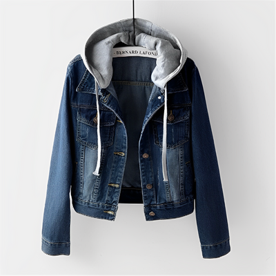DenimBreeze - Chaqueta de manga larga con capucha desmontable