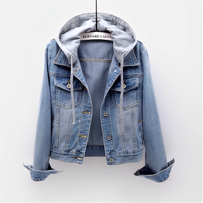 DenimBreeze - Chaqueta de manga larga con capucha desmontable