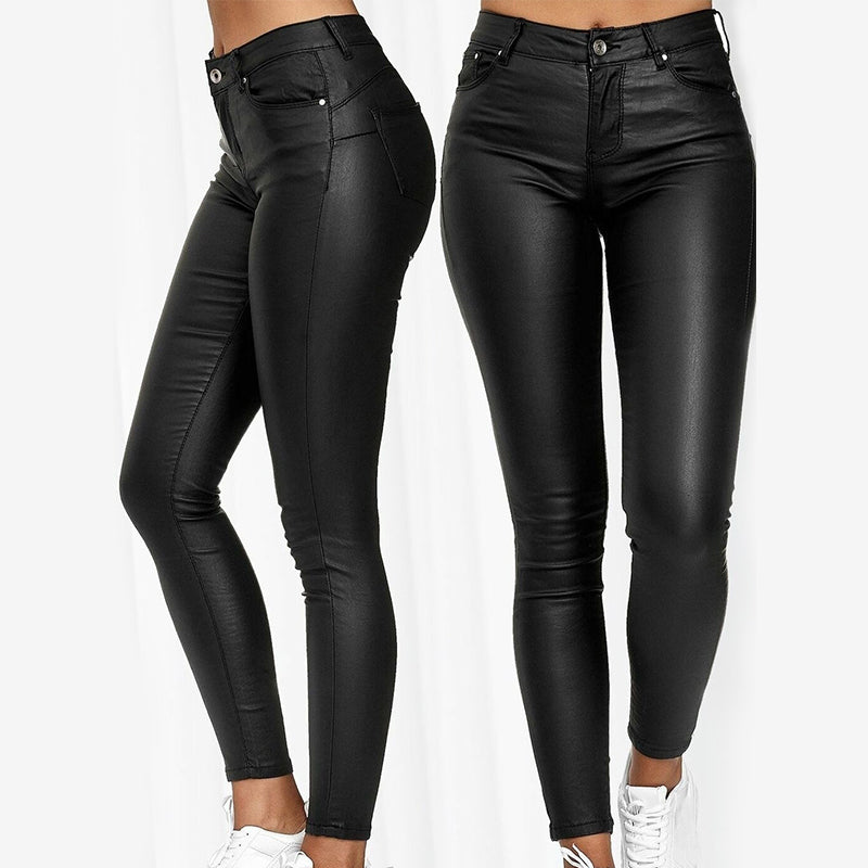 Dina – Pantalones de Cuero Elásticos