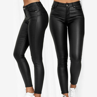Dina – Pantalones de Cuero Elásticos