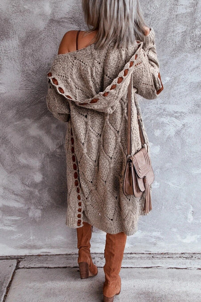 Alana - Elegante Largo Cardigan con Capucha