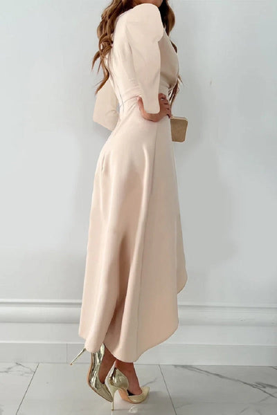 Shannon - Elegante vestido liso plisado