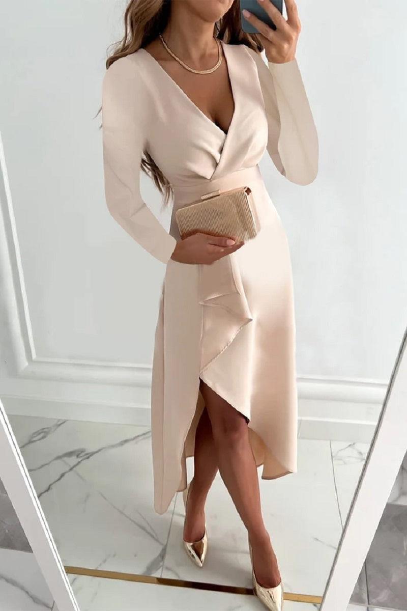 Shannon - Elegante vestido liso plisado