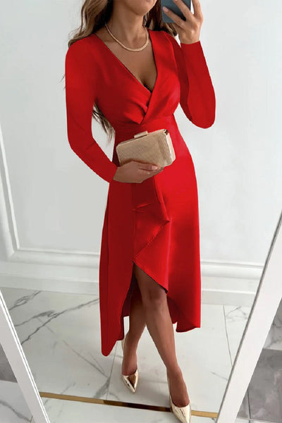 Shannon - Elegante vestido liso plisado