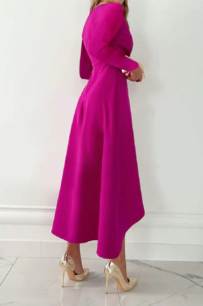 Shannon - Elegante vestido liso plisado