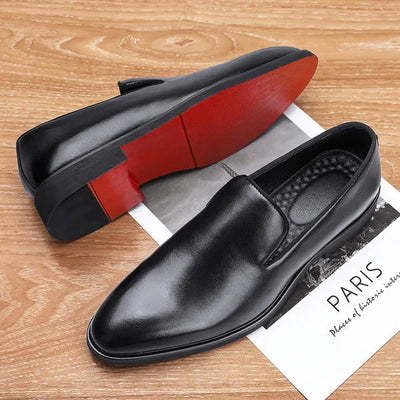 Larwin - Pantuflas de lujo con suela roja para hombre