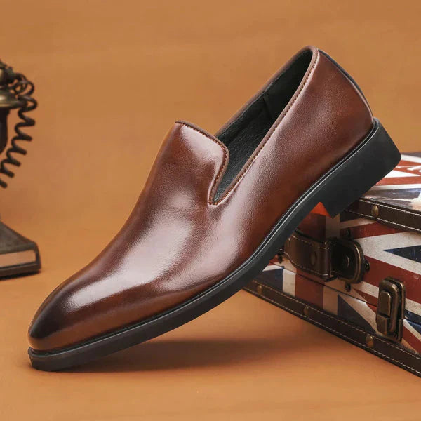 Larwin - Pantuflas de lujo con suela roja para hombre