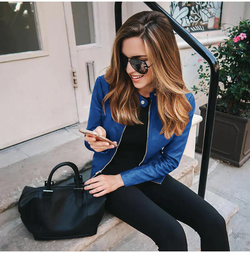 Amber - Chaqueta de Cuero Ecológico para Mujer