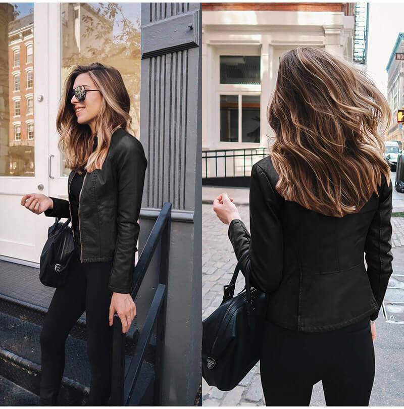 Amber - Chaqueta de Cuero Ecológico para Mujer
