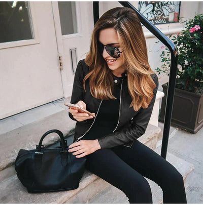 Amber - Chaqueta de Cuero Ecológico para Mujer