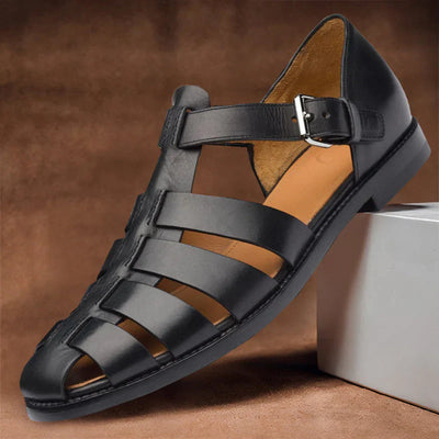 Blynn - Elegantes Sandalias de Cuero para Hombre