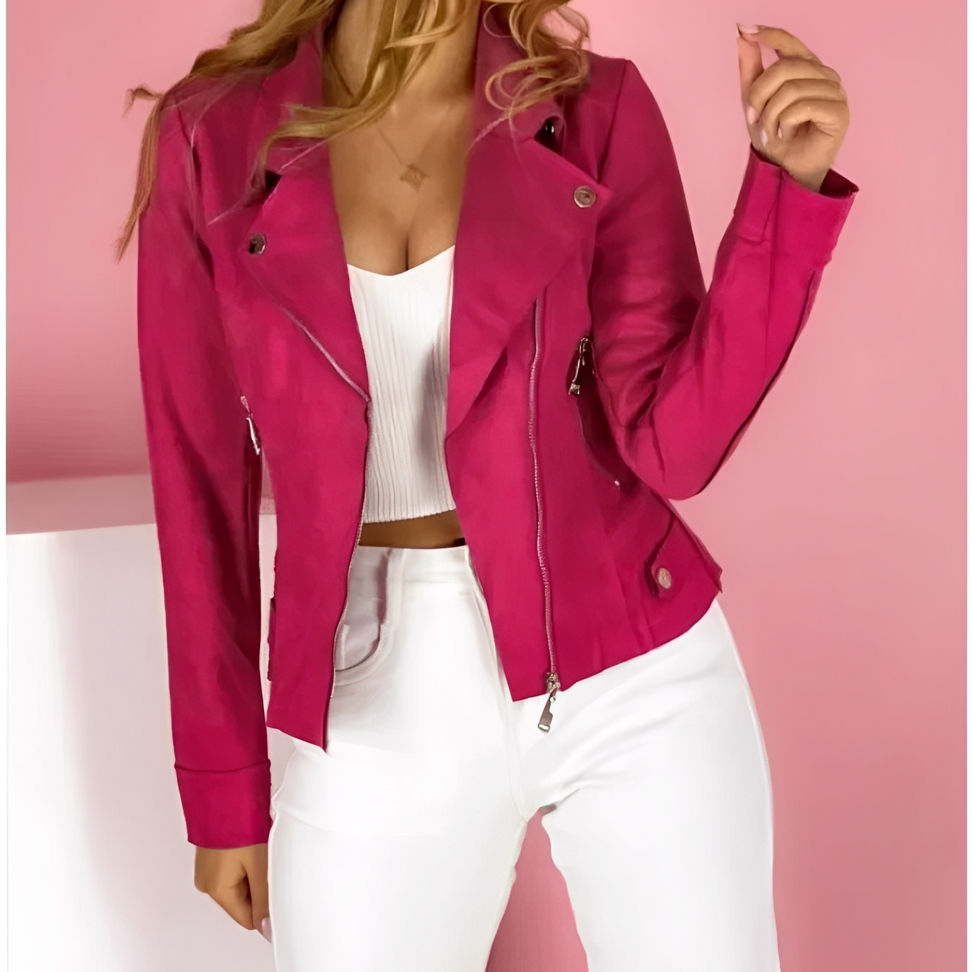 Sophie – Chaqueta de Gamuza Elegante