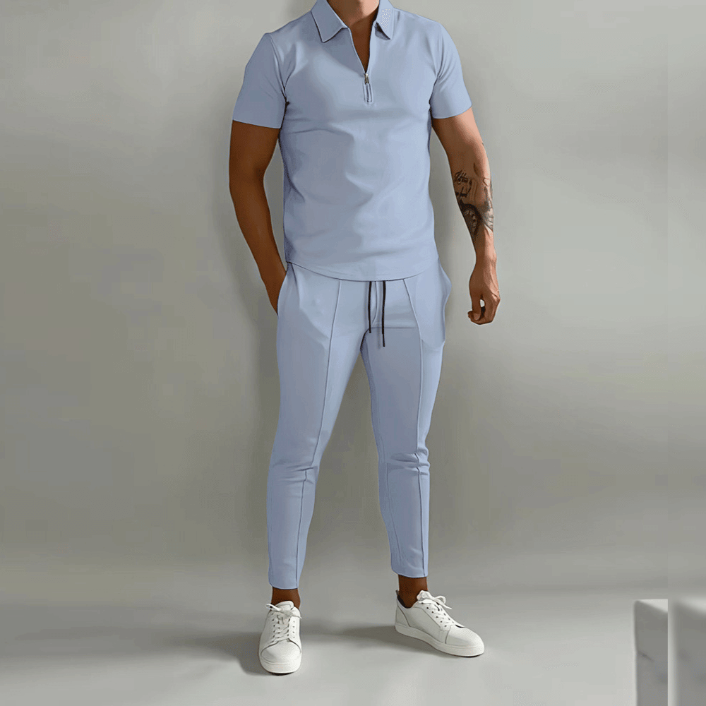 Cyril - Conjunto de chándal con polo elegante para hombre