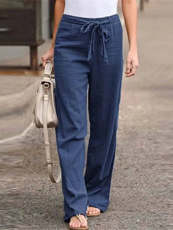 Loreen - Pantalones de lino para mujer