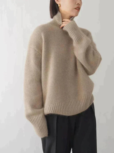 Melody - Lujoso Suéter de Cashmere Cuello Alto Mujer