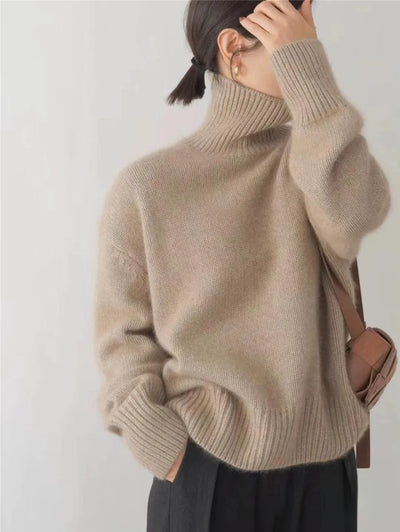 Melody - Lujoso Suéter de Cashmere Cuello Alto Mujer
