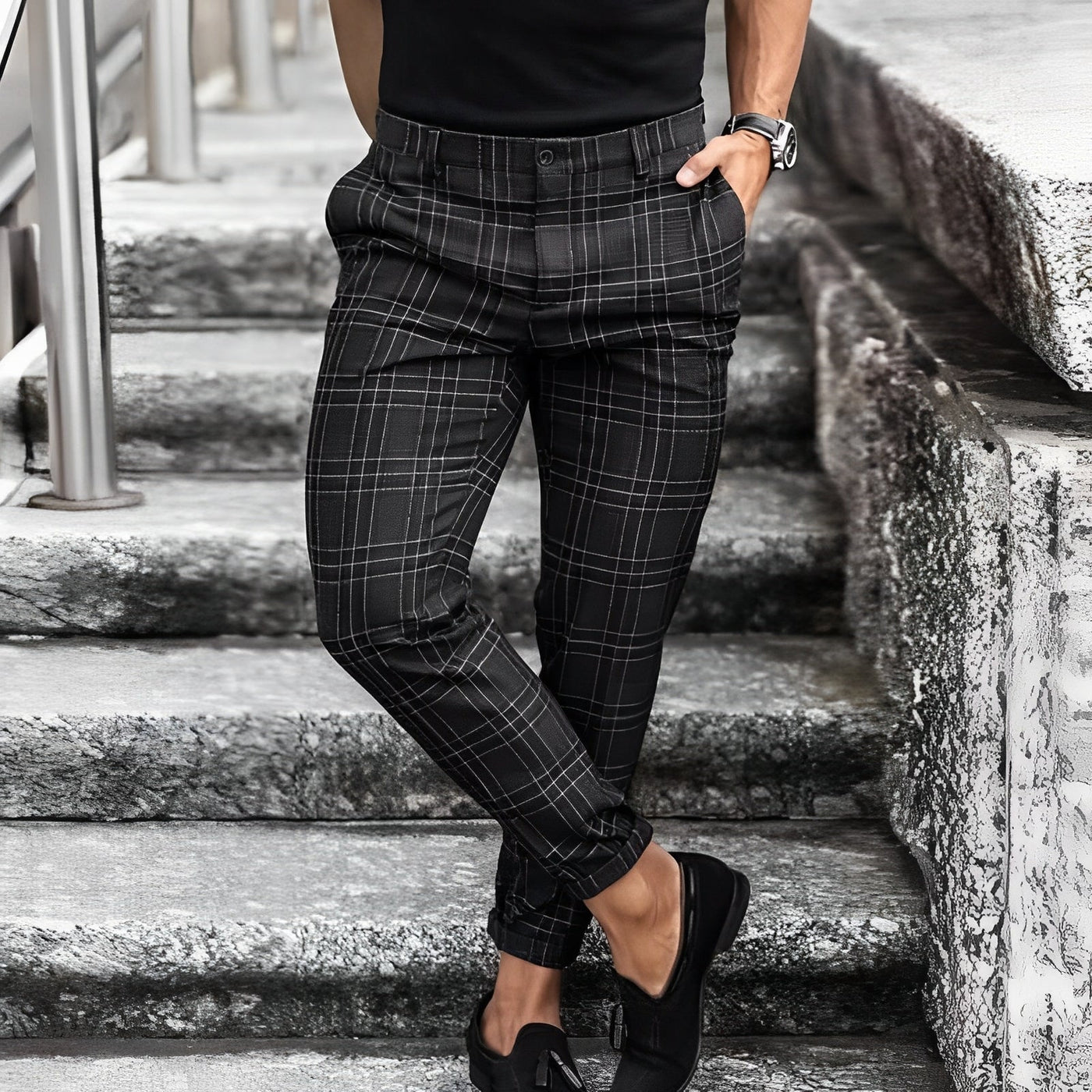Jefferson - Chinos cortos con cuadros para hombres