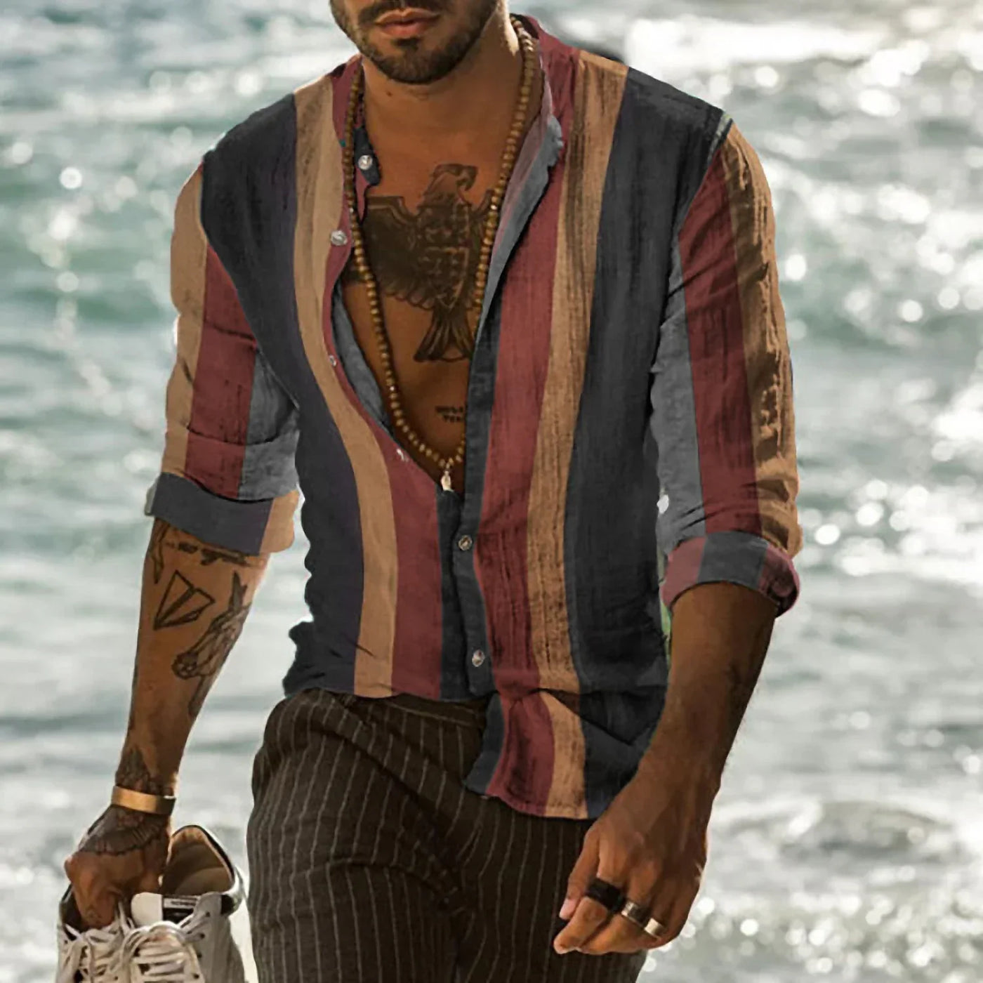 Laurence - Camisa Casual a Rayas Breeze
