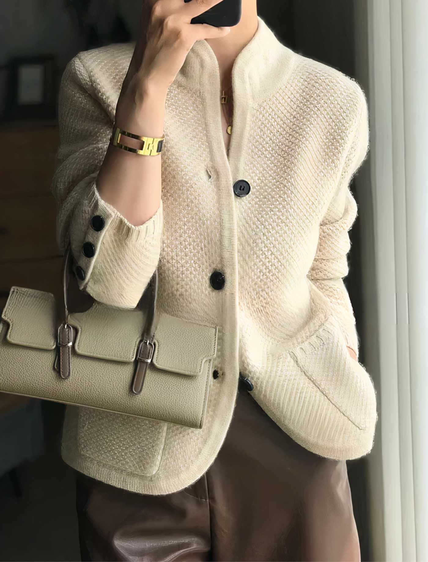Carissa - elegante cárdigan de cachemir con botonadura para mujeres