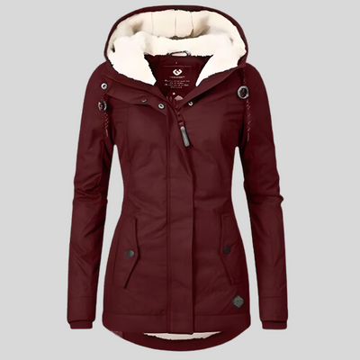 Dixie - Chaqueta Impermeable Cálida para Mujeres con Capucha