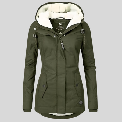 Dixie - Chaqueta Impermeable Cálida para Mujeres con Capucha