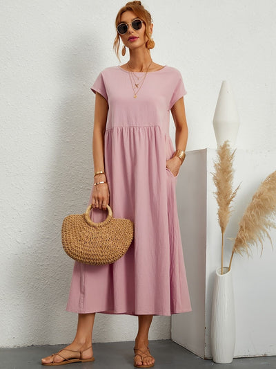 Camell - Vestido con Cuello Redondo