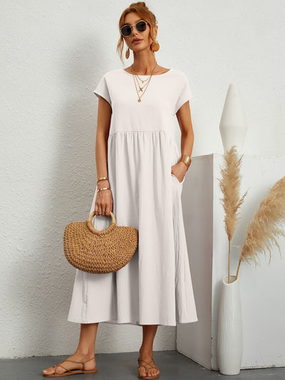 Camell - Vestido con Cuello Redondo