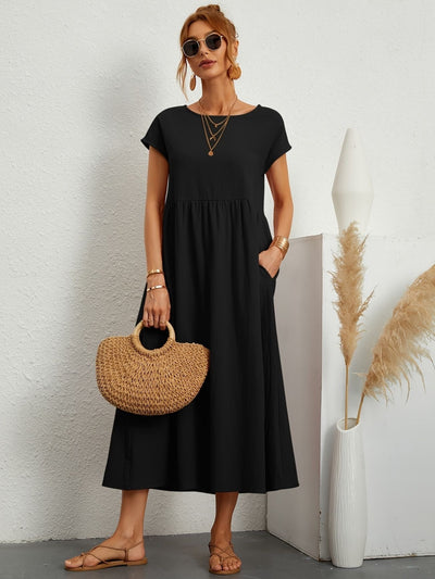 Camell - Vestido con Cuello Redondo