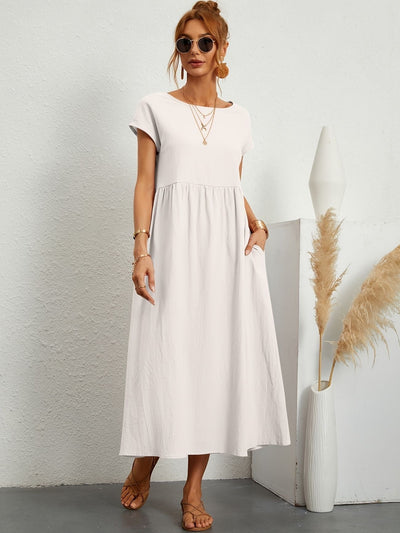 Camell - Vestido con Cuello Redondo