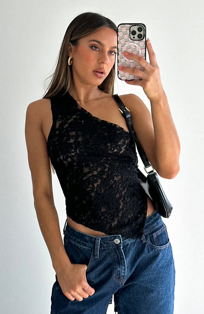 Luise - Top de encaje con detalles en la espalda