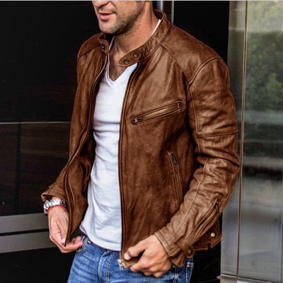 Steve - Elegante y impermeable chaqueta de cuero para hombres
