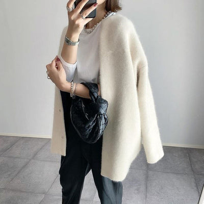Poppy - Chaqueta de Punto Moderna Larga