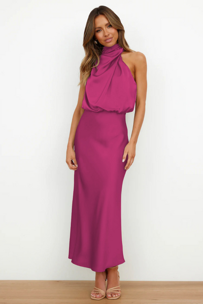 Elianna - Elegante vestido midi con escote asimétrico