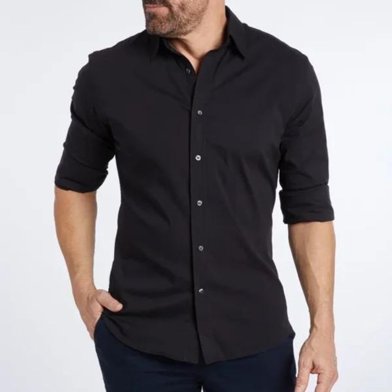 Dustin - Camisa sin arrugas con cremallera