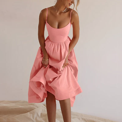 Xenia - Vestido abullonado con tirantes finos