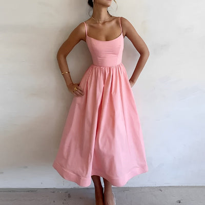 Xenia - Vestido abullonado con tirantes finos