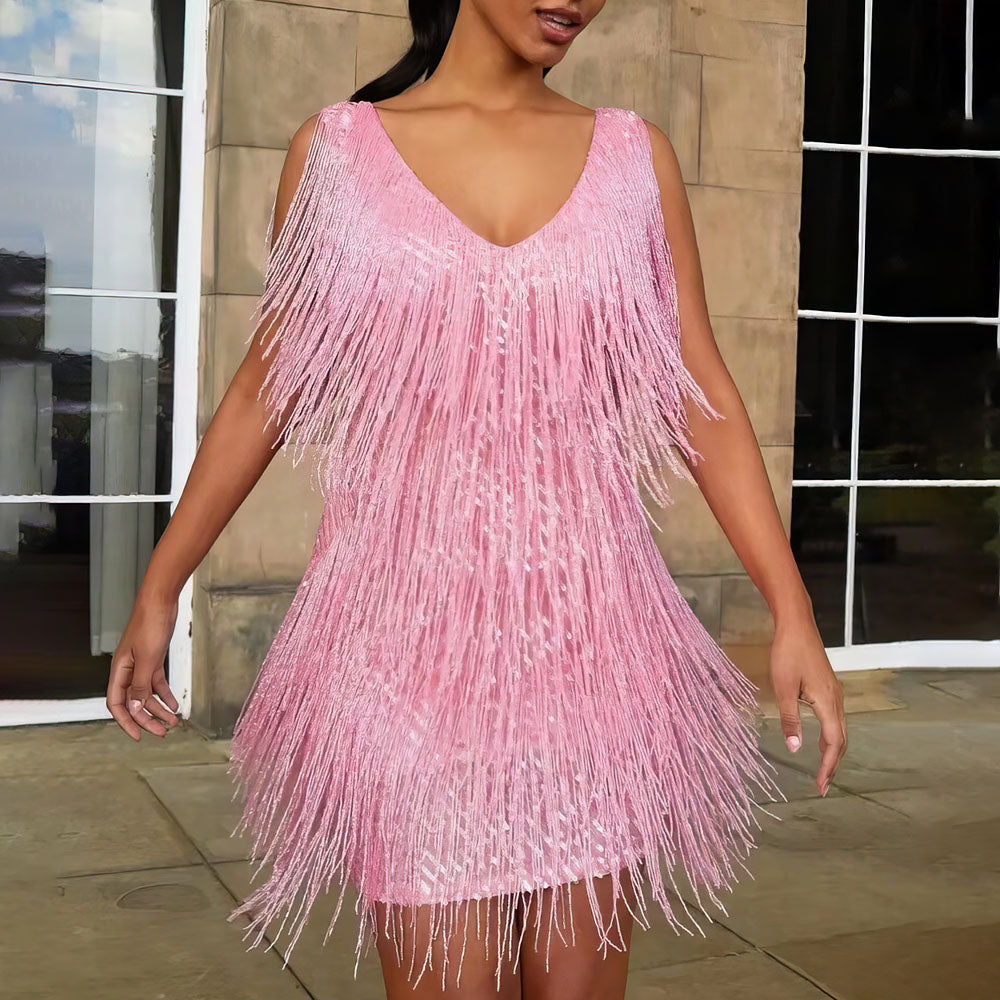Camryn - Elegante, brillante vestido envolvente para mujeres
