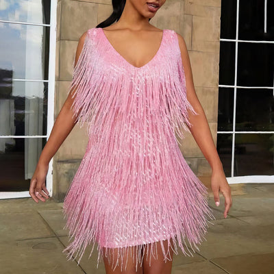 Camryn - Elegante, brillante vestido envolvente para mujeres