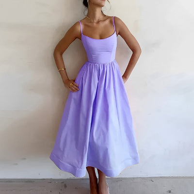 Xenia - Vestido abullonado con tirantes finos