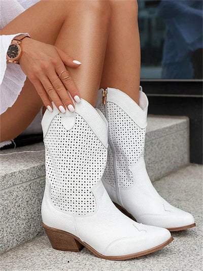 Queenie - Ligeras Botas Vaqueras Mujer Cremallera