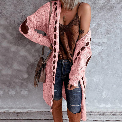 Alana - Elegante Largo Cardigan con Capucha