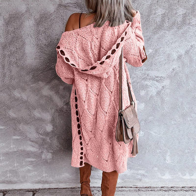Alana - Elegante Largo Cardigan con Capucha