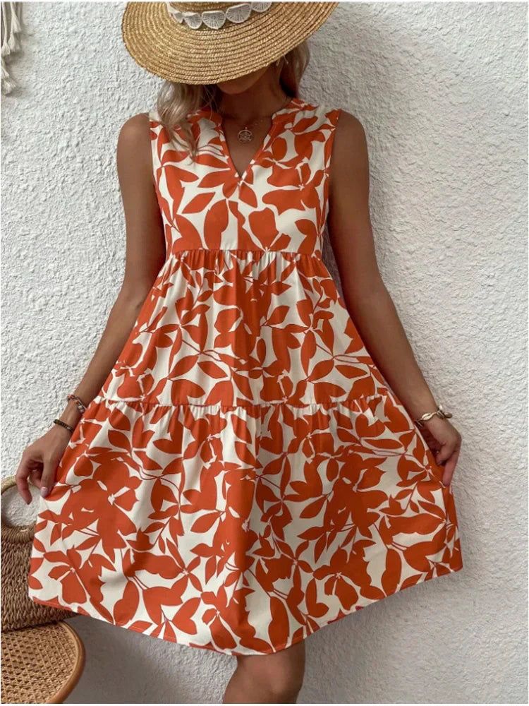 Yanna - Minivestido de playa con estampado boho para verano
