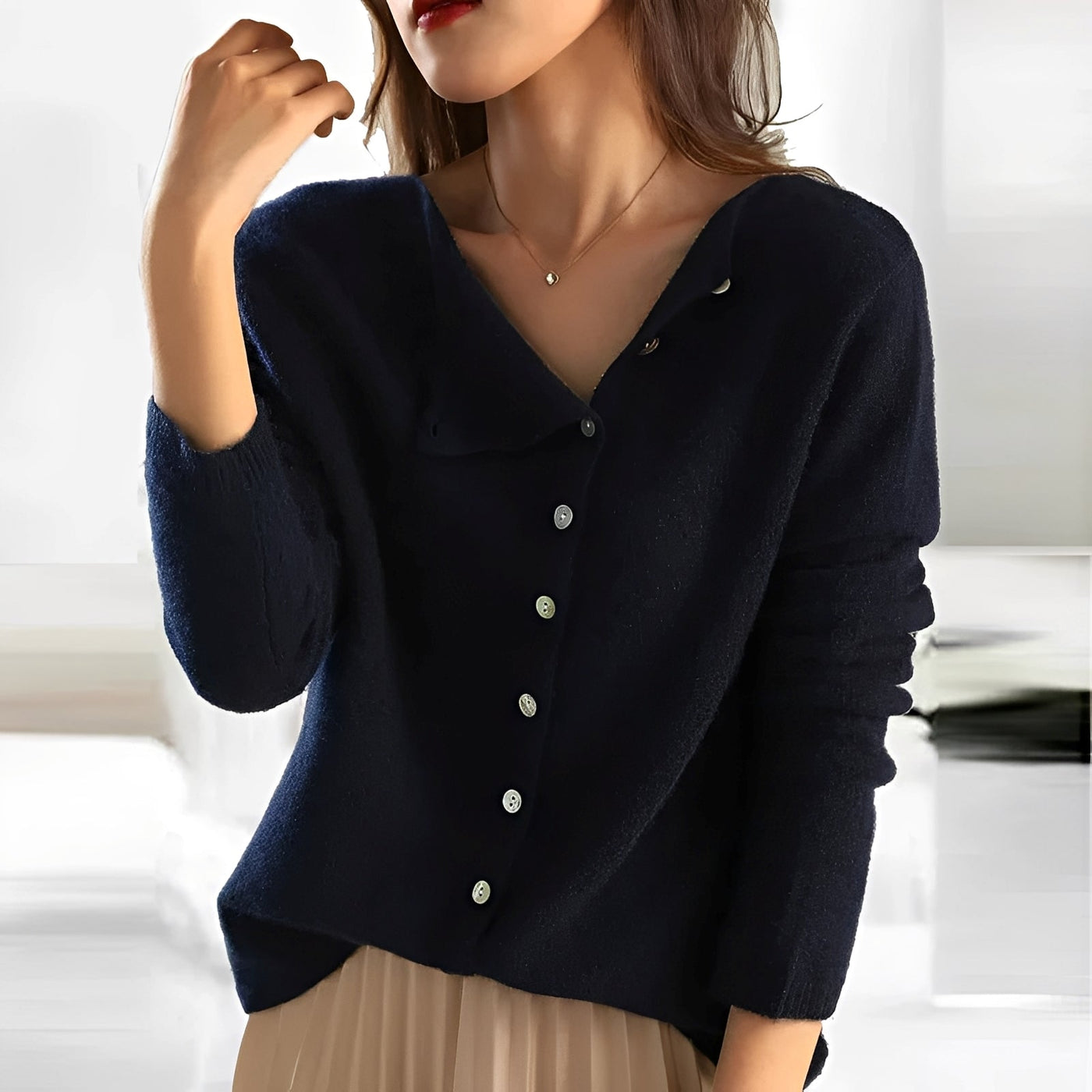 Lorena - Elegante suéter con una fina estructura de punto para mujeres