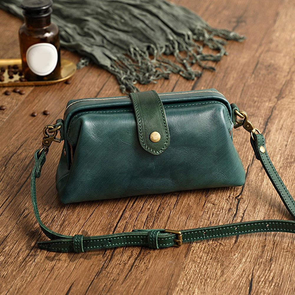 Fabienne - Bolso de Cuero Retro Hecho a Mano