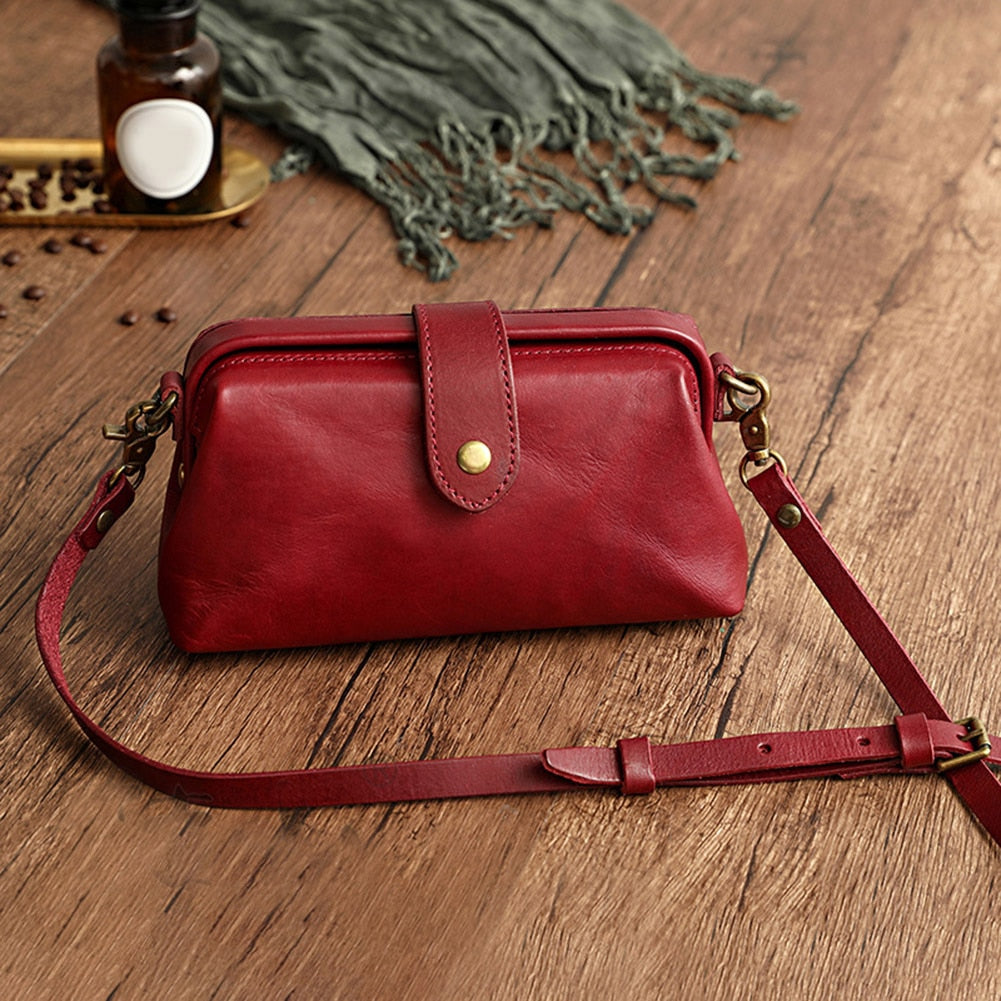 Fabienne - Bolso de Cuero Retro Hecho a Mano