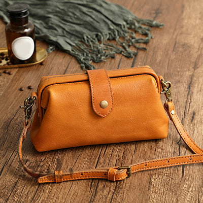 Fabienne - Bolso de Cuero Retro Hecho a Mano
