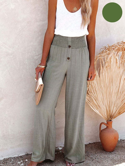 Sophia – Pantalones de tiro alto Algodón & Lino